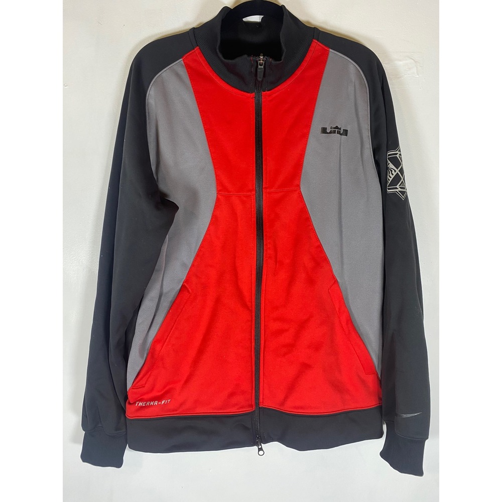 Nike LeBron James Diamond Collection Therma-FIT Full Zip Jacket Medium Red Black